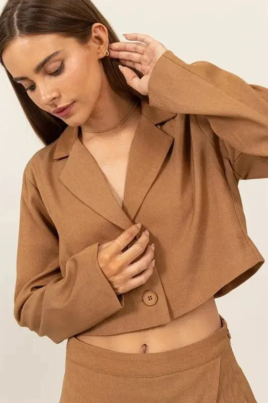 HYFVE Cropped Button - Down Blazer - Love Salve